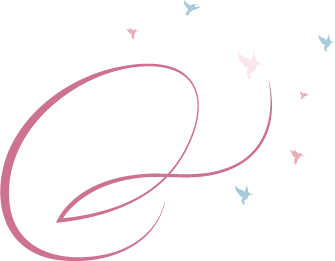 Logo typographique, lettre O écrite en rose avec des colibri de plusieurs couleurs qui l'entoure.